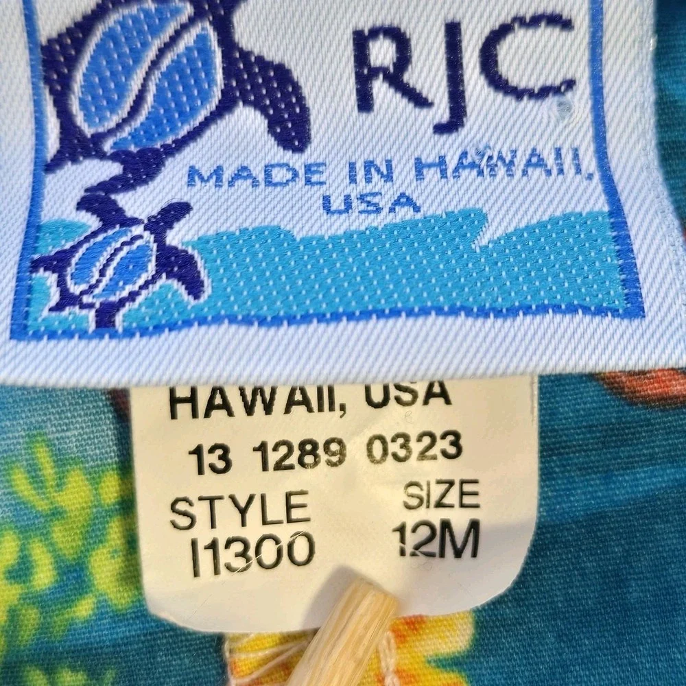 RJC Hawaiian One Piece Romper Boys Size 12m Under Water School Fish‎ Unisex USA